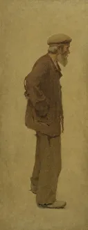 Pelez Fernand Emmanuel Prints: La Bouchée de pain : vieil homme de profil
