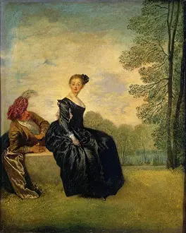 Reclining Prints: La Boudeuse, 1718. Creator: Jean-Antoine Watteau
