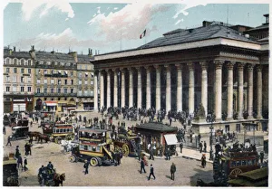 Horse Bus Prints: La Bourse, Paris, c1900