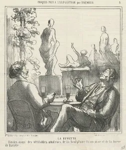 Pavement Cafe Prints: La Buvette, 19th century. Creator: Honore Daumier