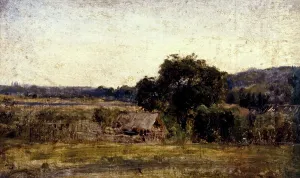 Ziem Felix Prints: La chaumière, between 1850 and 1860. Creator: Felix Francois Georges Philibert Ziem