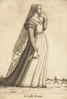 Bertelli Gallery: La Citella Romana (Maiden), ca. 1580. Creator: Attributed to Pietro Bertelli