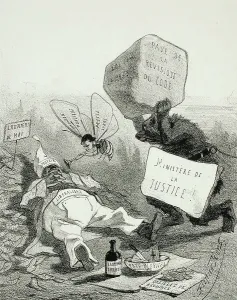 Rops Felicien Prints: La Comédie politique, 1859. Creator: Félicien Rops