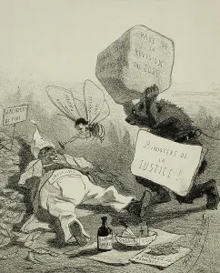 Rops Felicien Prints: La Comédie politique, 1859. Creator: Félicien Rops