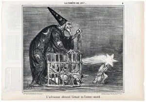 Wizard Prints: La Comete de 1857, L astronome allemand lachant un fameux canard, from Le Charivari