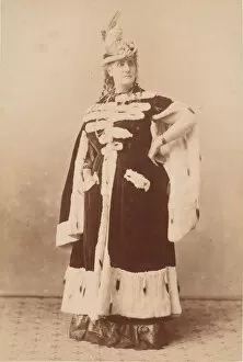 [La Comtesse in Ermine Cape], 1860s. Creator: Pierre-Louis Pierson
