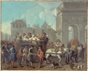 Prostitution Prints: La Conduite des filles de joie à la Salpêtrière : le passage près de la porte Saint-Bernard