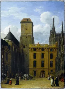 Ecole Francaise Prints: La cour de l'archevêché, 1771. Creator: Ecole Francaise