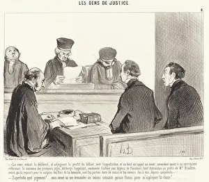 Surprise Prints: La Cour, vidant le delibere... 1845. Creator: Honore Daumier