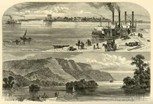 Steamboat Prints: La Crosse, and Scenery Above, 1874. Creator: John J. Harley