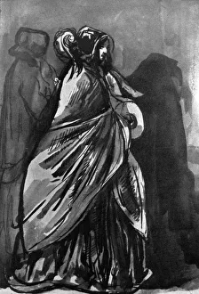 Paul George Prints: La Dame Au Chale, 19th century, (1930). Artist: Constantin Guys