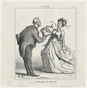 Shocked Prints: La declaration de Damocles, 1870. Creator: Honore Daumier
