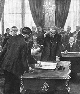 Diplomatic Prints: La Derniere signature allemande; M von Lersner signant pour l'allemagne