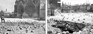 Crater Prints: La destruction methodique de Reims; Le sol de la place du Parvis-Notre-Dame
