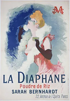Packaging Prints: La Diaphane. Poudre de Riz (Poster), 1896-1898. Creator: Chéret, Jules (1836-1932)