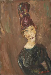 Chaim 1893 1943 Prints: La femme au grand chapeau, ca 1919. Artist: Soutine, Chaim (1893-1943)