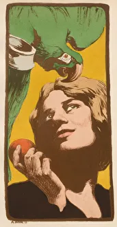 La Femme au Perroquet, 1898. Creator: Angelo Jank (German, 1868-1940); Imprimerie Champenois