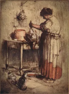 Armand Prints: La Femme Au Poulet, c1921. Artist: Armand Coussens