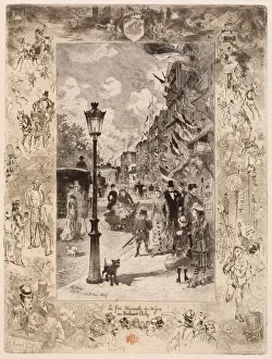 La Fete nationale au Boulevard Clichy (National Holiday on the Boulevard de Clichy)