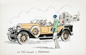 Colour Block Print Prints: La Fiat triomphe a Deauville, from White Bottoms pub. 1927