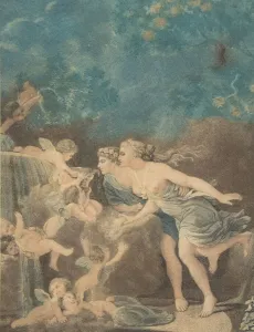 Fragonard Prints: La Fontaine d Amour, late 18th century. Creator: Jean-Baptiste Audebert