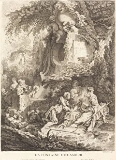 Aveline Pierre Prints: La Fontaine de l Amour, 1738. Creator: Pierre Alexandre Aveline