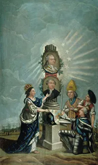 Bourbon Louis De Prints: La France reçoit des trois ordres les voeux de toute la Nation.. c1791. Creator: Dubois