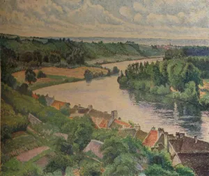 La Frette and Sartrouville, 1924. (1925). Artist: Lucien Pissaro La Frette and Sartrouville, 1924. (1925). Artist: Lucien Pissaro