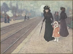 Rail Gallery: La Gare de Banlieue, 1896-1897. Creator: Espagnat, Georges, de (1870-1950)