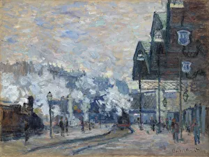 Rail Station Prints: La Gare Saint-Lazare, vue exterieure, 1877. Creator: Monet, Claude (1840-1926)