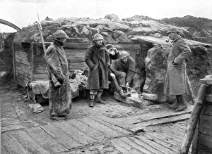 La gauche du front allie; Un poste avance des lignes belges, 1917. Creator: Unknown