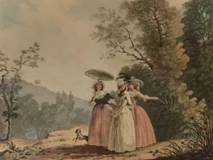 Niklas Lafrensen Prints: La Graces Parisiennes Au Bois De Vincennes, 1790, (1913). Artist: Jean-Baptiste Chapuy