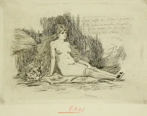 La Grande Femme à la fourrure, assise, 1878. Creator: Félicien Rops
