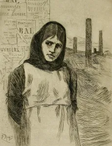 Drypoint And Etching Prints: La Grève - small plate, c1875. Creator: Félicien Rops