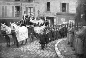Jean Clair Guyot Prints: La Guerre a L'Allemande'; les obseques de Marcelle et Lucien Lapie