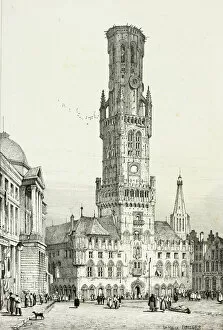 Bell Tower Gallery: La Halle, Bruges, 1833. Creator: Samuel Prout