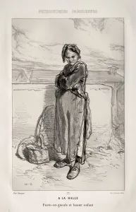 A la Halle. Creator: Paul Gavarni (French, 1804-1866)