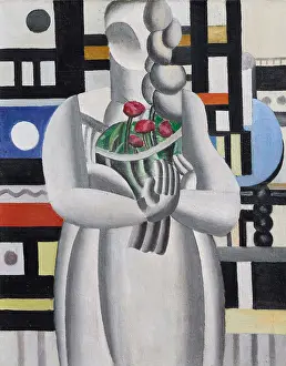 La Jeune fille au bouquet (The Girl with a Bouquet), 1921. Creator: Leger, Fernand (1881-1955)