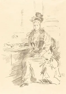 Caf And Xe9 Prints: La Jolie New Yorkaise, 1894. Creator: James Abbott McNeill Whistler