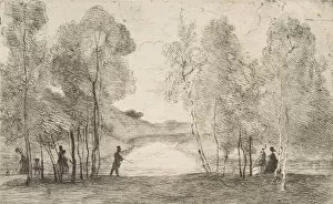 Ile De France Gallery: La lac du Bois de Boulogne, around 1858. Creator: Felix Bracquemond