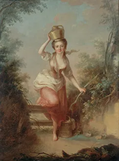 Huet Jean Baptiste I Prints: La Laitière, 18th century. Creator: Jean Baptiste Marie Huet