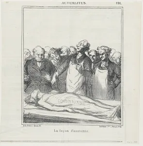 Knife Prints: La lecon d'anatomie, 1869. Creator: Honore Daumier