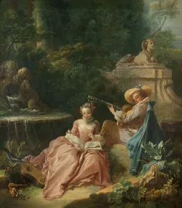 La Leçon de musique, 18th century. Creator: Francois Boucher