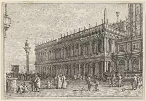 Piazza San Marco Collection: La libreria. V. in or before 1742. Creator: Canaletto