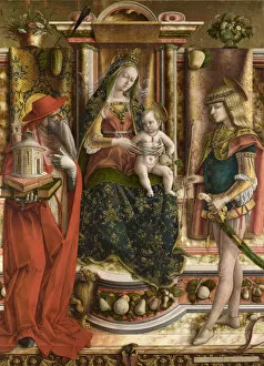 Christian Saint Collection: La Madonna della Rondine (The Madonna of the Swallow), after 1490. Artist: Crivelli, Carlo (c)