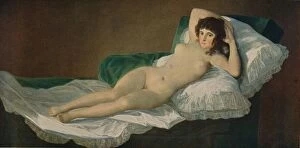 Bed Chamber Collection: La Maja Desnuda, (The Naked Maja), c. 1797-1800, (c1934). Artist: Francisco Goya