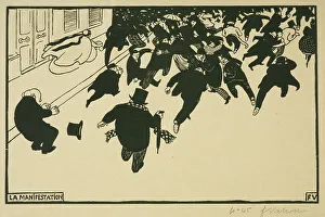 Vallotton Felix Prints: La Manifestation (The Uprising), 1893. Creator: Felix Vallotton