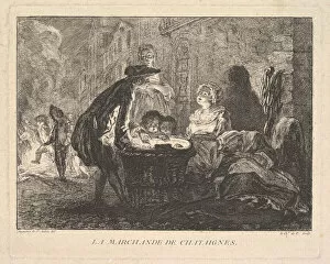 Augustin Of Saint Aubin Gallery: La Marchande de Chataignes (The Chestnut Seller), 1762. Creator: Chevalier de Parlington