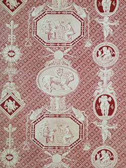 Swans Prints: La Marchande d'Amour (The Merchant of Love) (Furnishing Fabric)