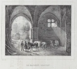 Farmers Prints: La Marché Conclu, ca. 1834. Creator: Anon